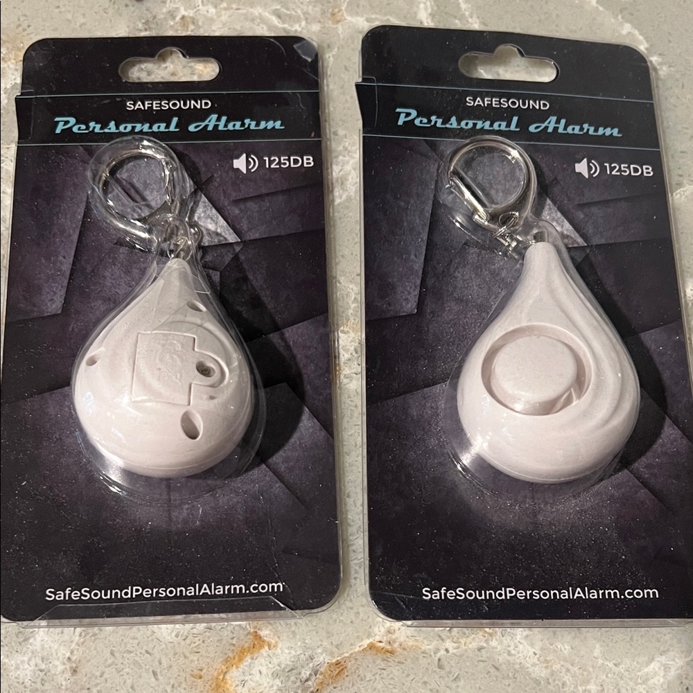 2 Personal Alarm Keychain - White